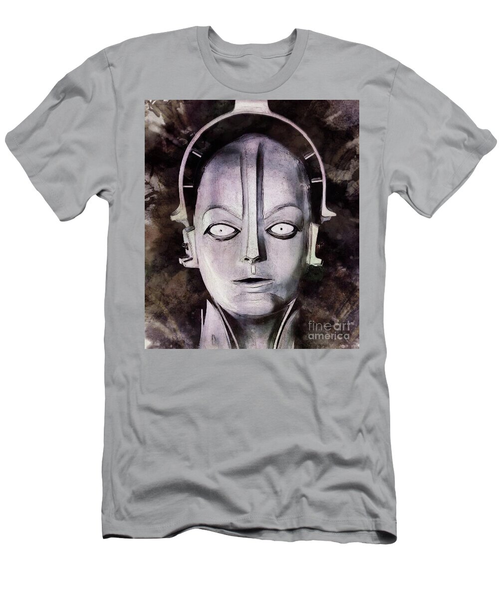 Metropolis T-Shirt featuring the digital art Robot From Metropolis by Esoterica Art Agency