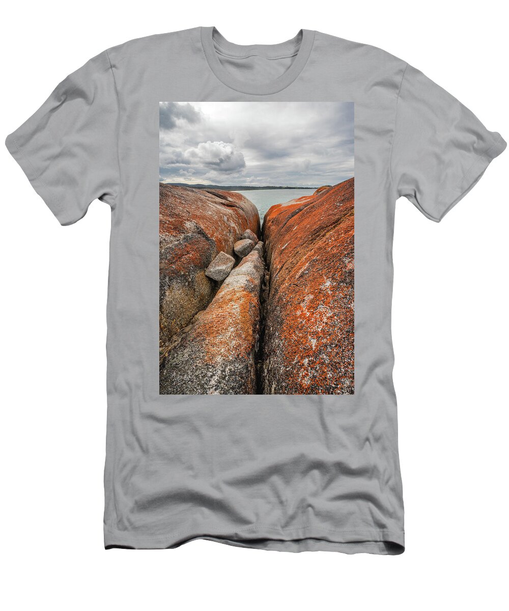 Rocks T-Shirt featuring the photograph Rock Life - Bay of Fires - Tasmania by Anthony Davey