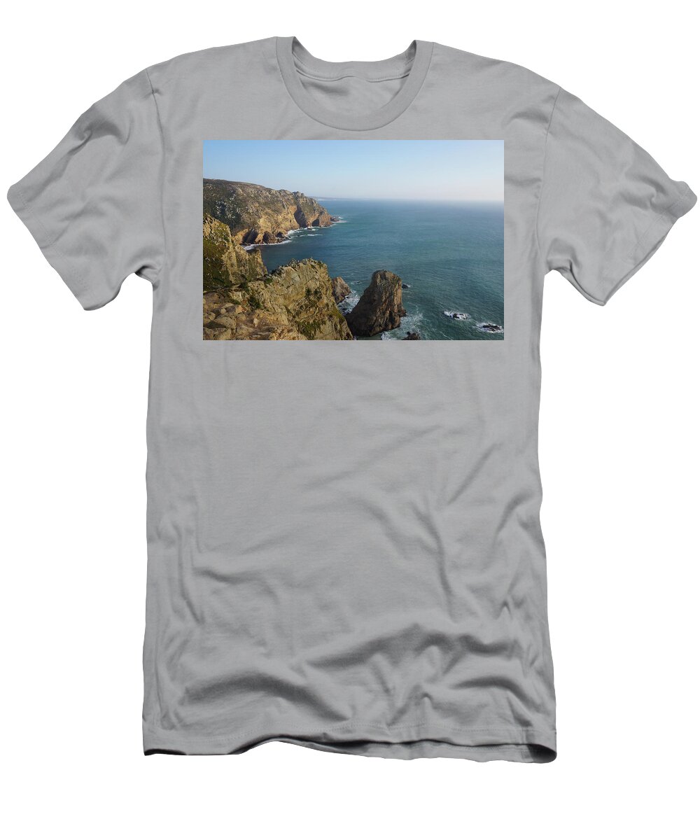 Cabo Da Roca T-Shirt featuring the photograph Rocks near to Cabo da Roca by Piotr Dulski