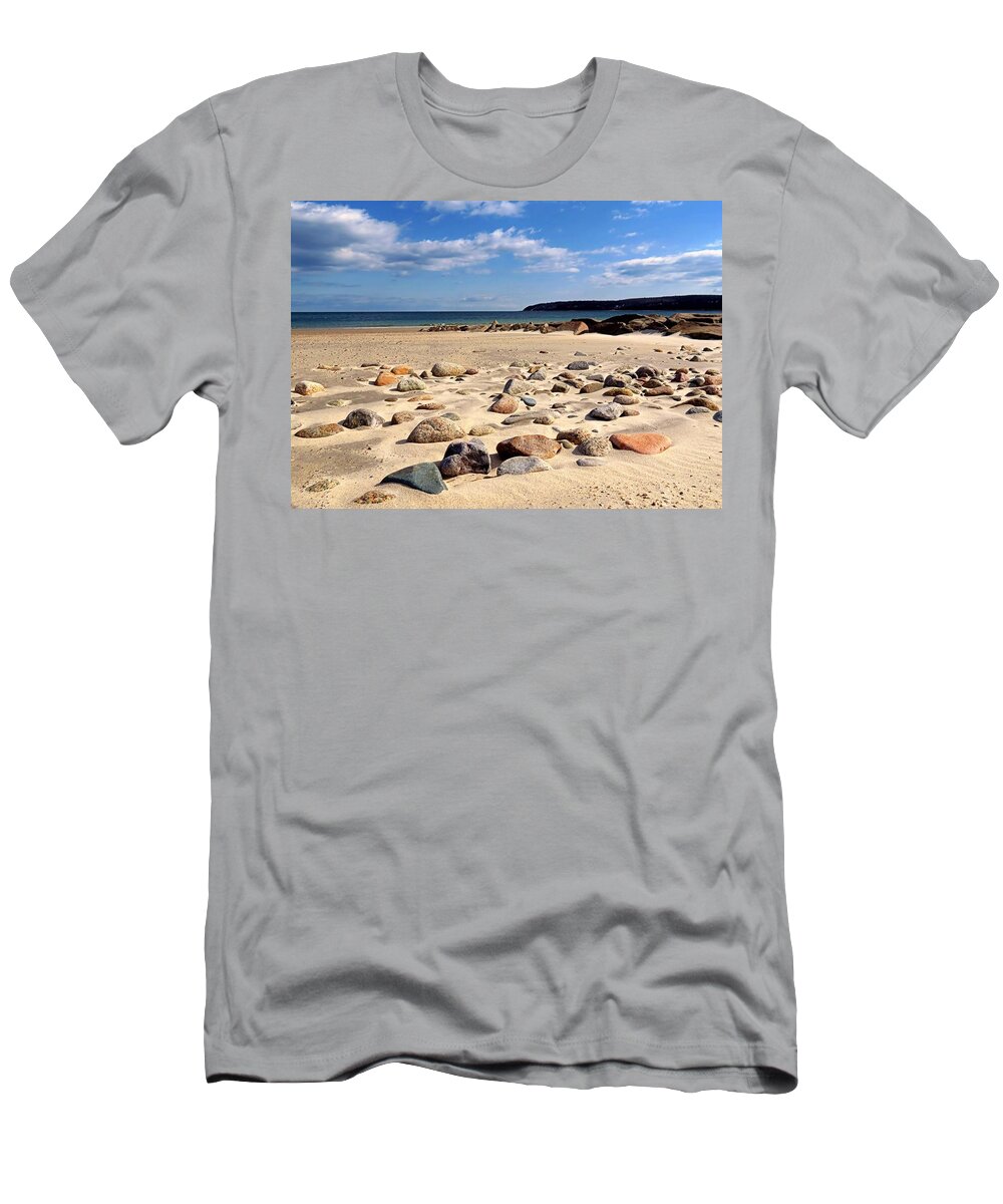 Beach T-Shirt featuring the photograph Rocky Beach by Janice Drew