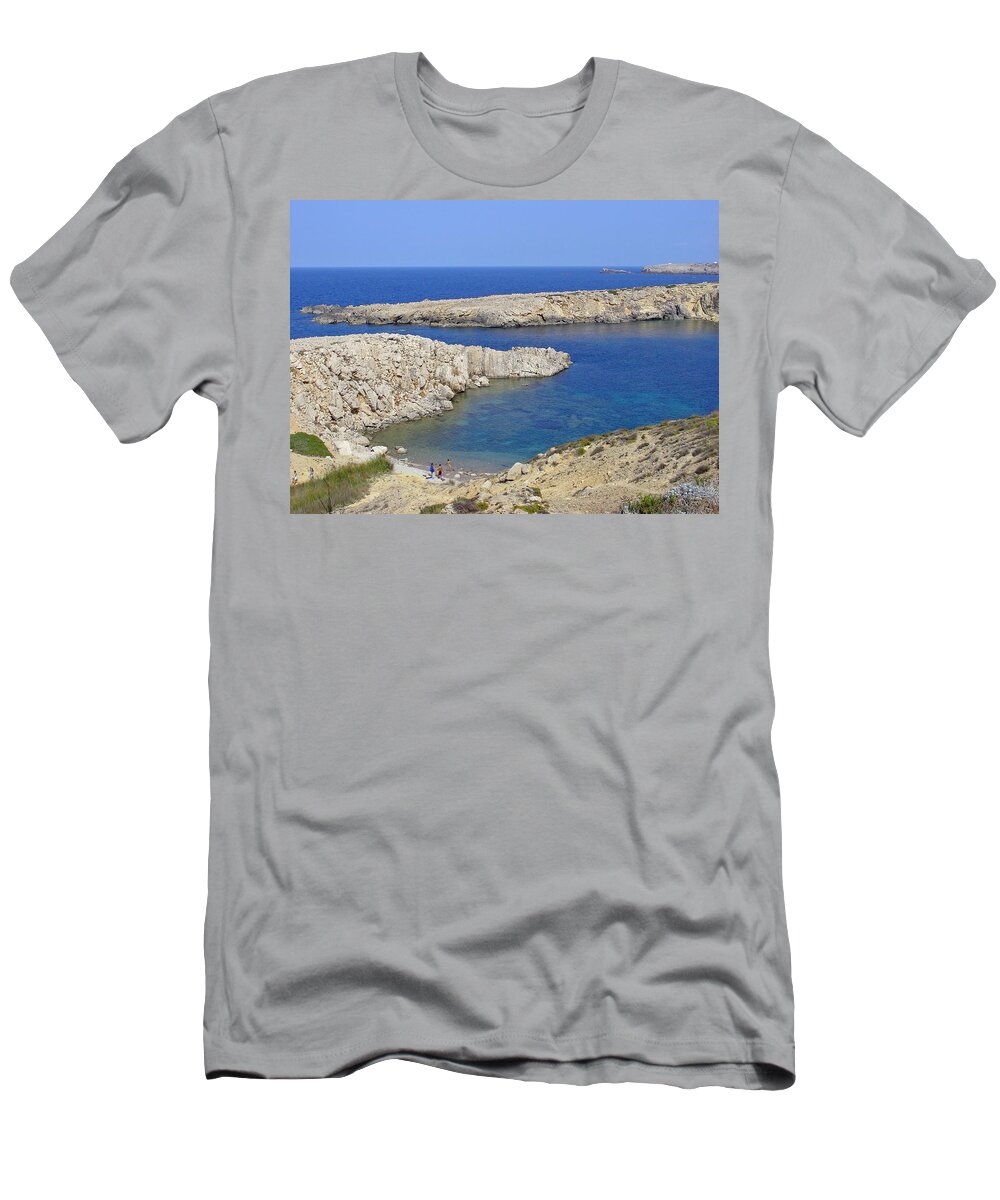 Europe T-Shirt featuring the photograph Rocky Cove, Menorca by Rod Johnson