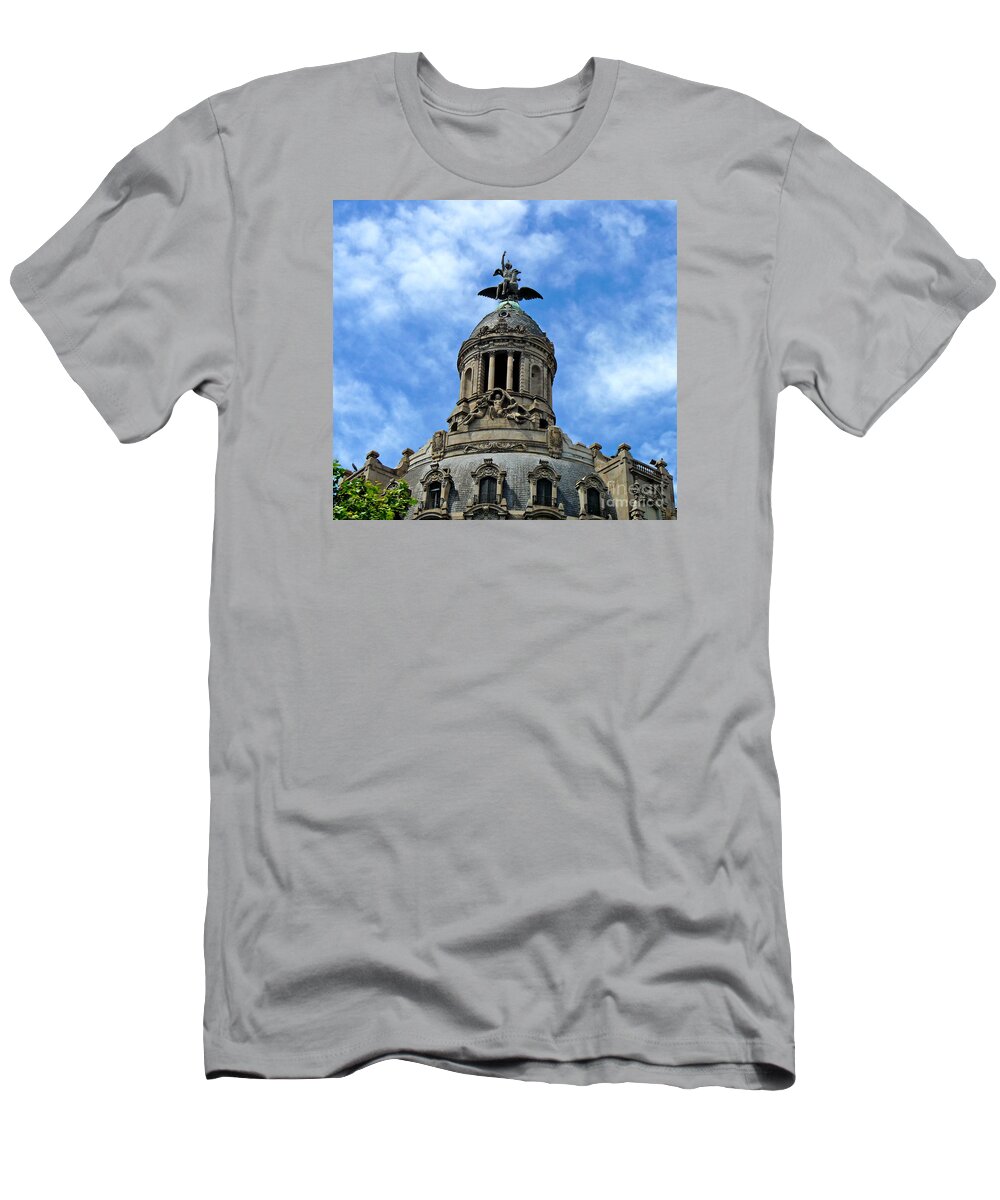 Photography T-Shirt featuring the photograph Roof top Statue by Francesca Mackenney