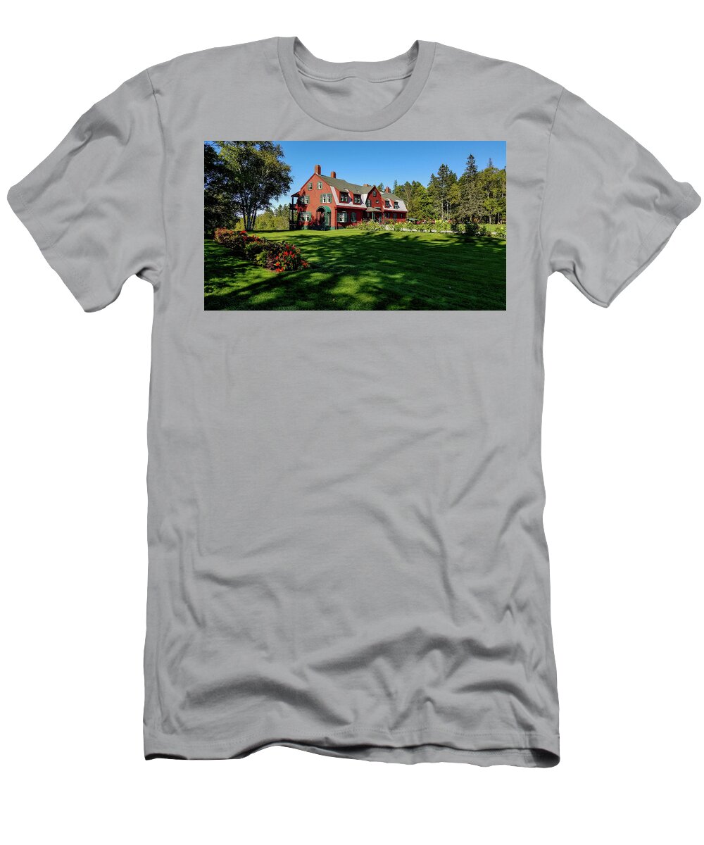 Campobello T-Shirt featuring the photograph Roosevelt Cottage, Campobello in Canada by Marilyn Burton