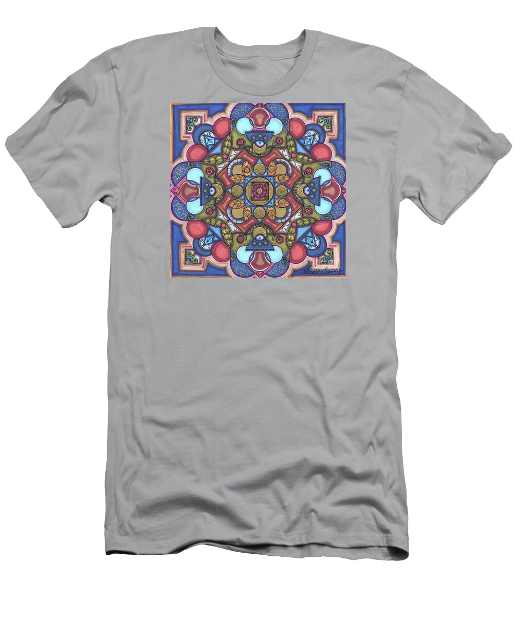 Abstract T-Shirt featuring the painting Rose and Blue by Vicki Baun Barry