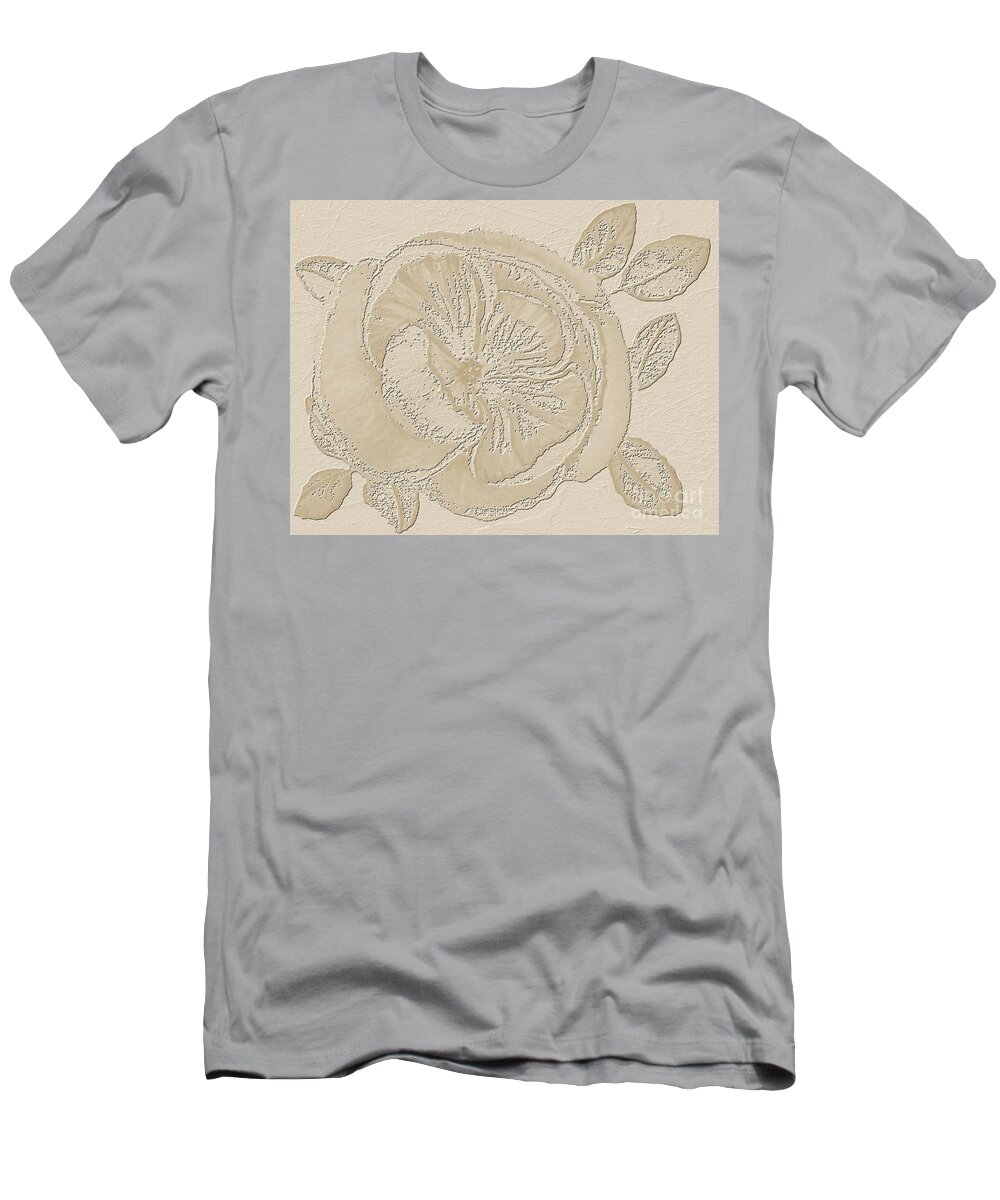 Mixed Medium T-Shirt featuring the digital art Rose Fossil by Delynn Addams