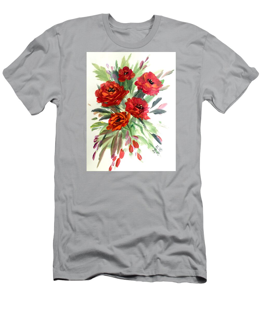 Rose T-Shirt featuring the painting Rose Love by Dorothy Maier