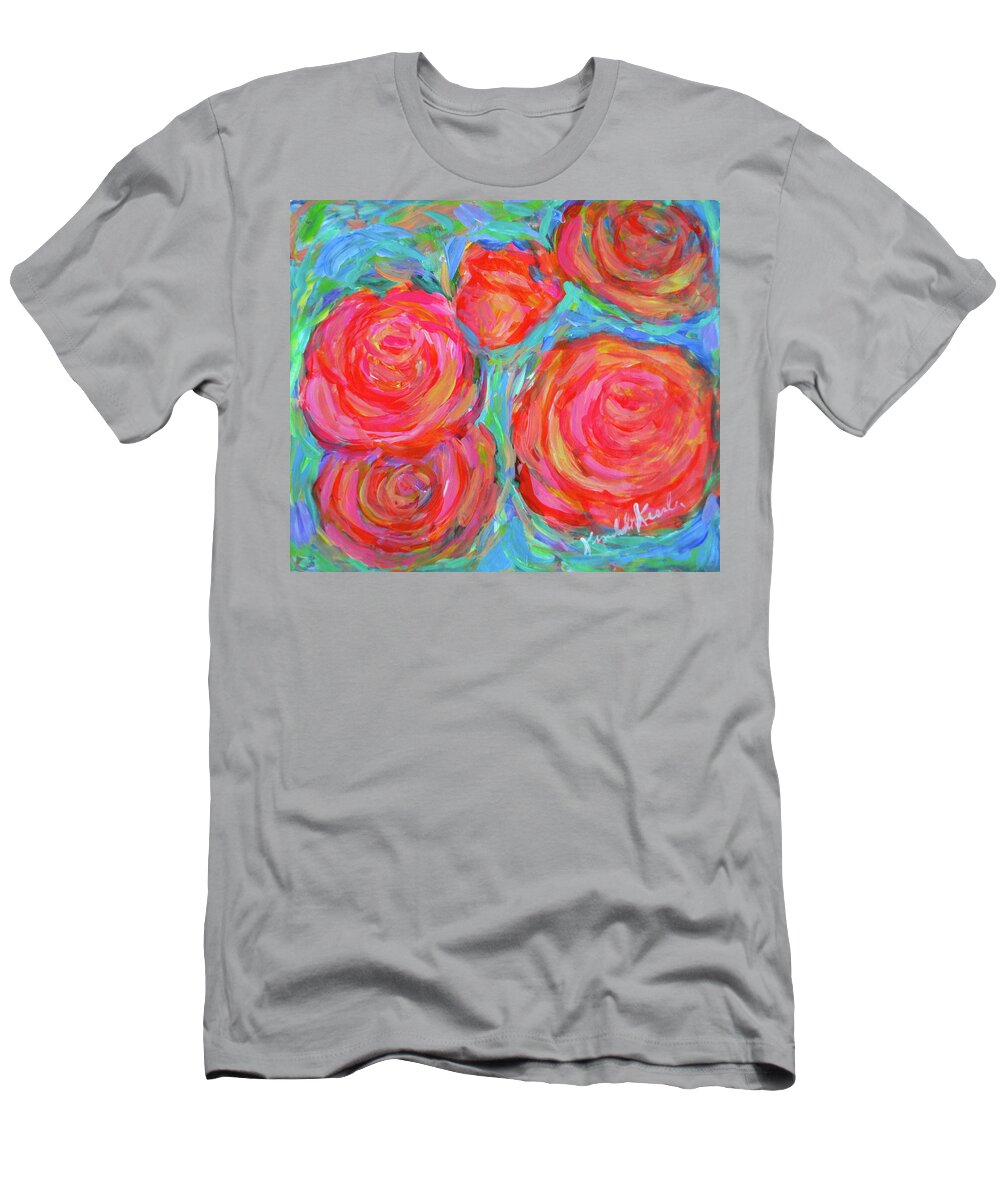 Rose T-Shirt featuring the painting Rose Spin by Kendall Kessler