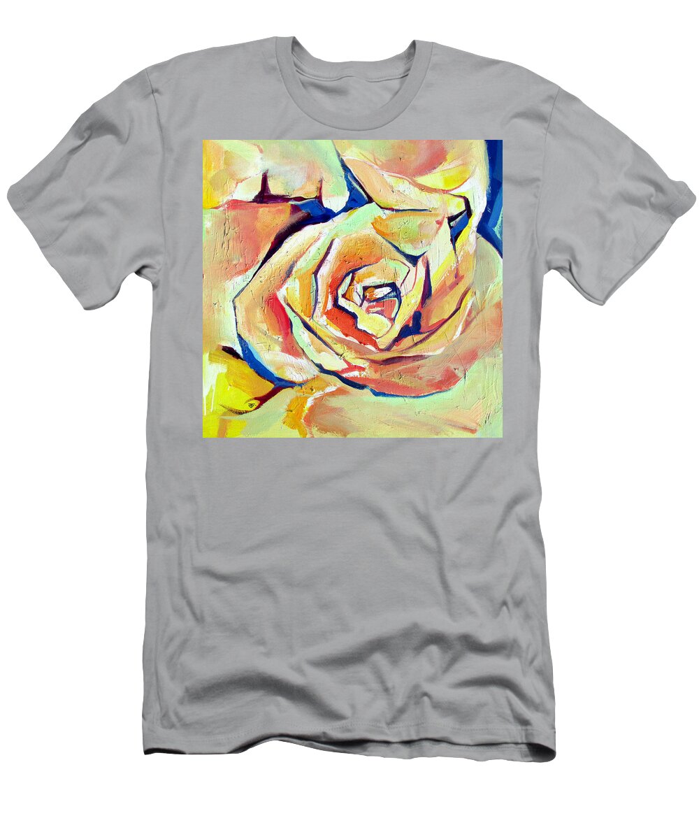 Florals T-Shirt featuring the painting Rose Sun by John Gholson