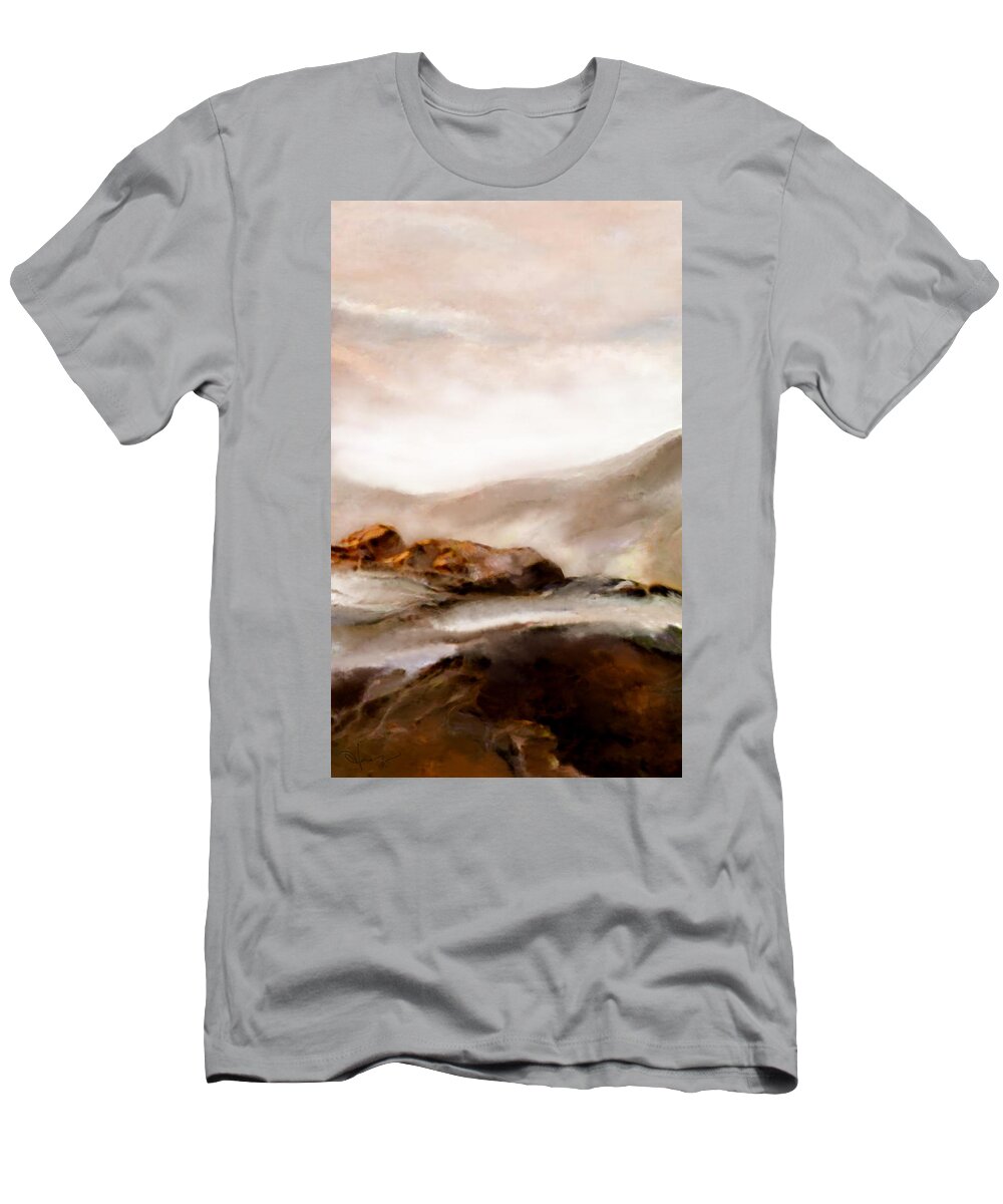 Rugged T-Shirt featuring the painting Rugged Beauty by Hans Neuhart