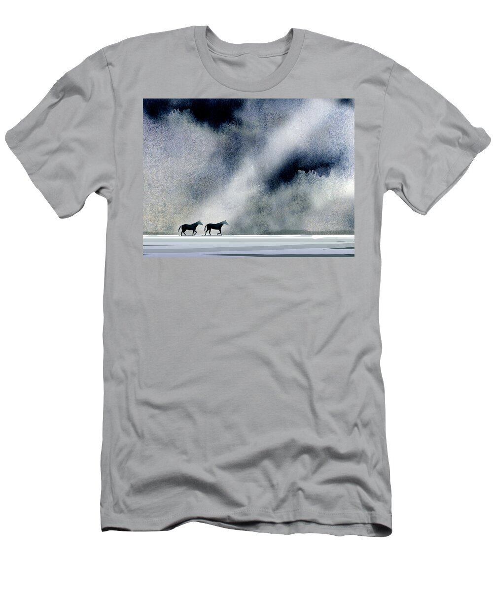 Nature T-Shirt featuring the painting Running Free by Paul Sachtleben