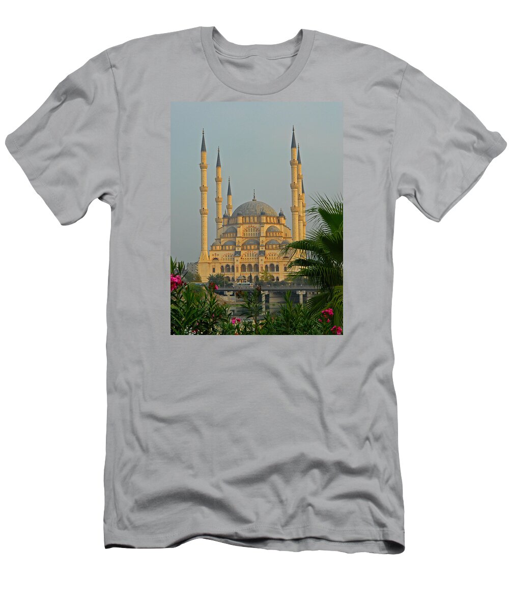 Turkey T-Shirt featuring the photograph Sabanci Central Mosque in Adana Turkey by Alan Toepfer