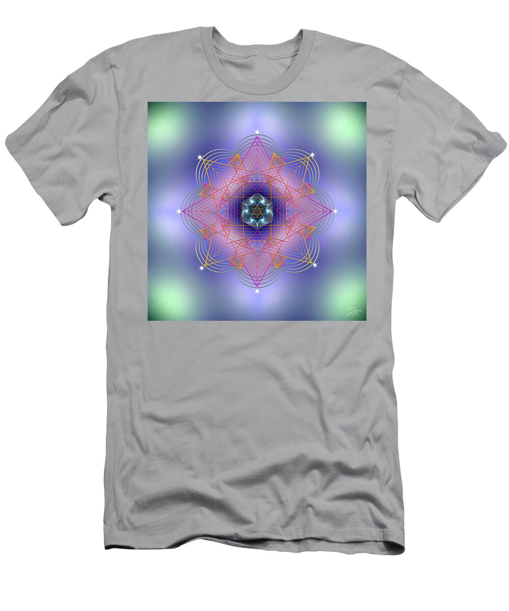Endre T-Shirt featuring the digital art Sacred Geometry 693 by Endre Balogh
