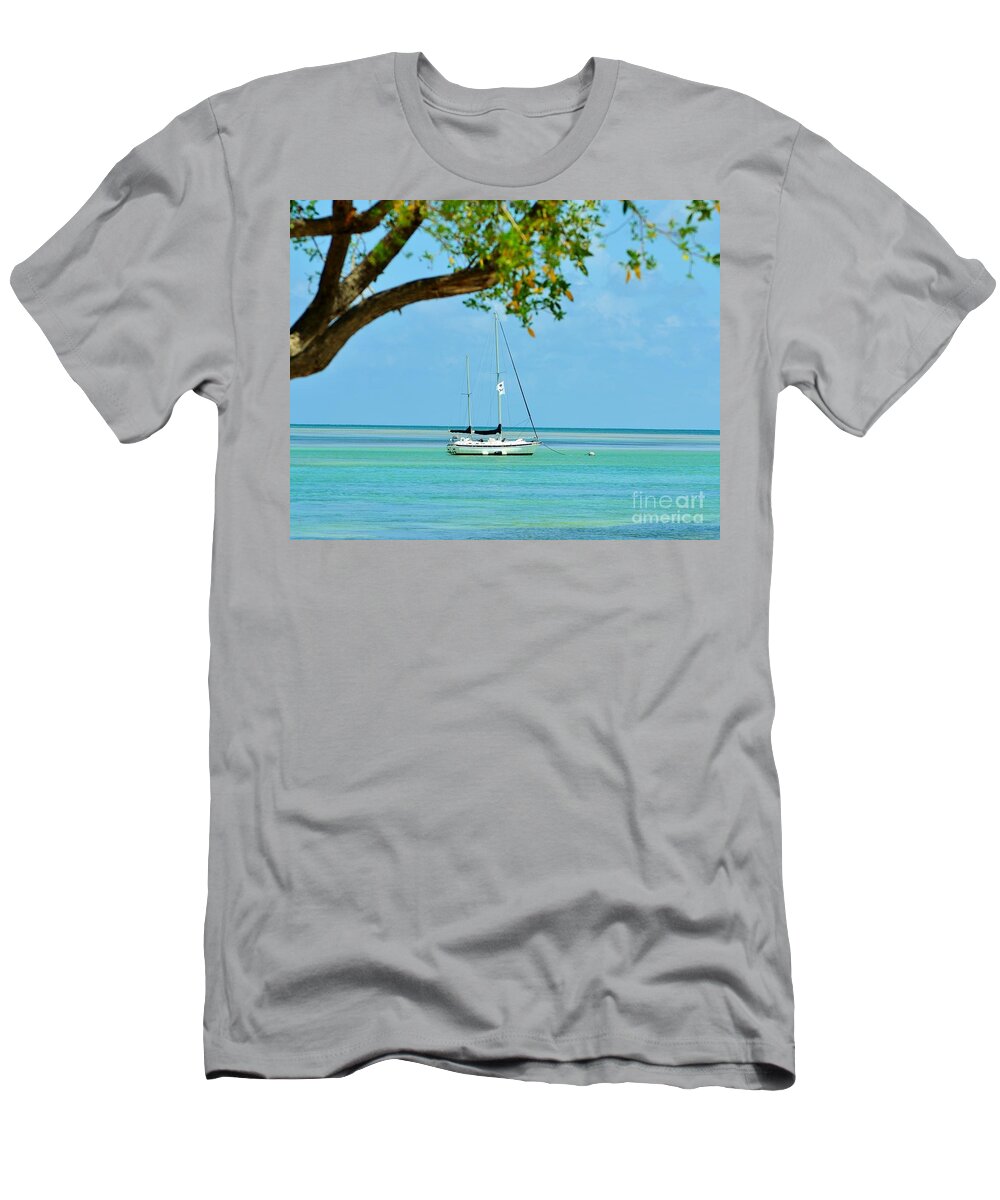 Sailboats T-Shirt featuring the photograph Sailing away to Key Largo by Rene Triay FineArt Photos