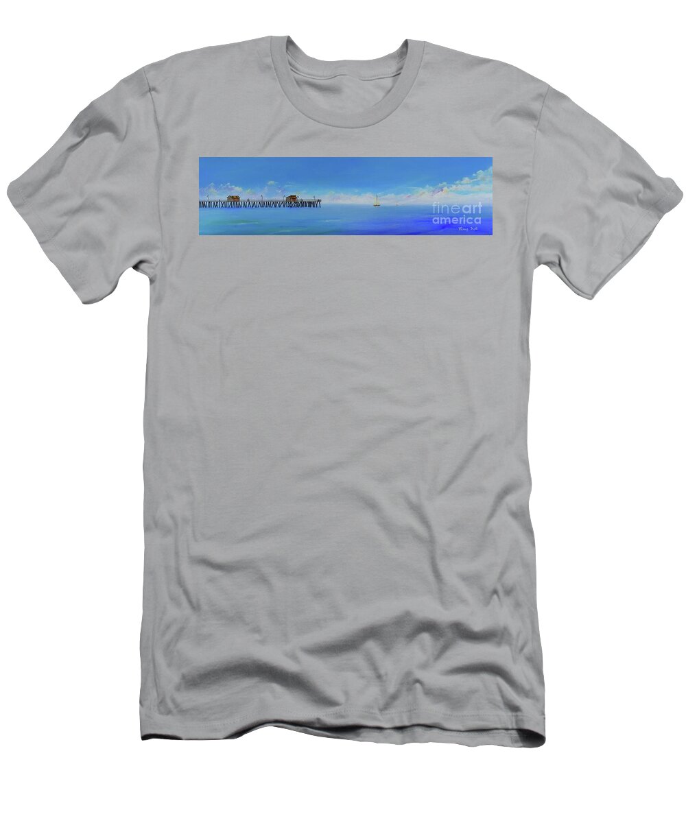 San Clemente T-Shirt featuring the painting Sailing By San Clemente by Mary Scott