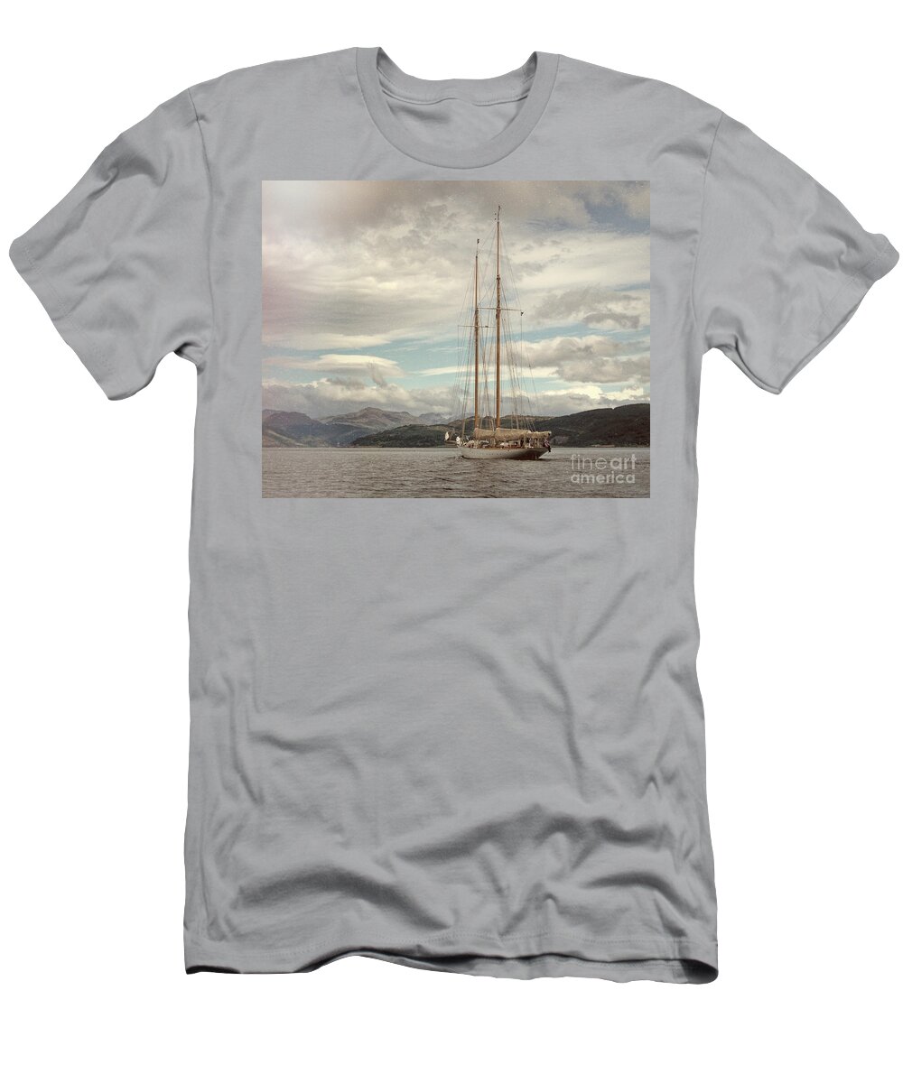 Sailing T-Shirt featuring the photograph Sailing on Loch Long Scotland by Lynn Bolt