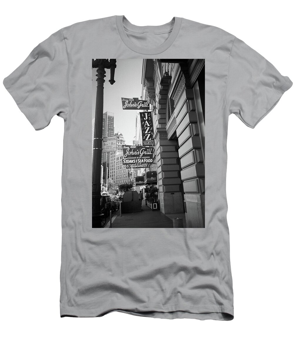 America T-Shirt featuring the photograph San Francisco Street 2007 BW by Frank Romeo