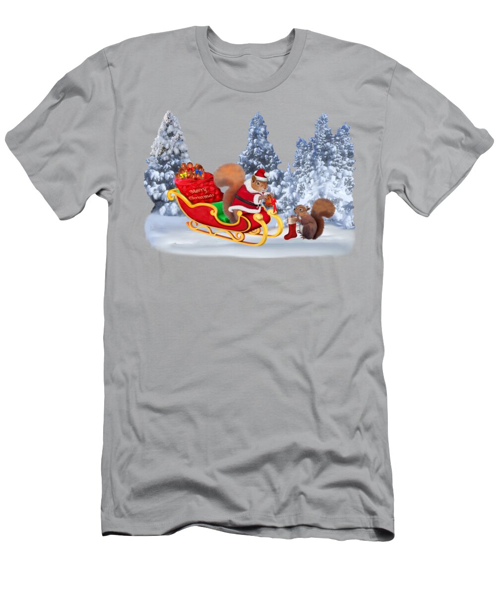 Christmas T-Shirt featuring the digital art Santa's Little Helper by Glenn Holbrook