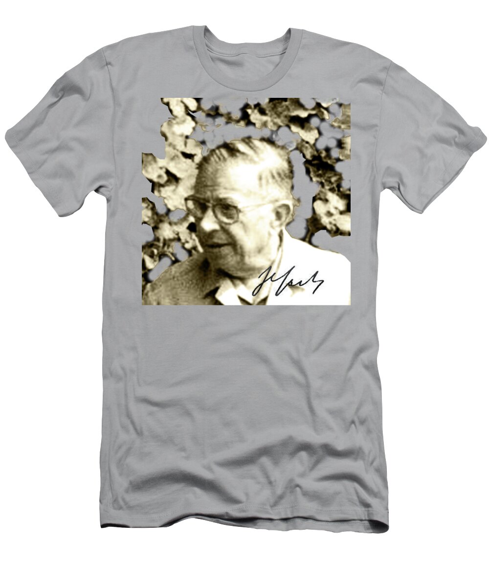 Portrait T-Shirt featuring the digital art Sartre by Asok Mukhopadhyay
