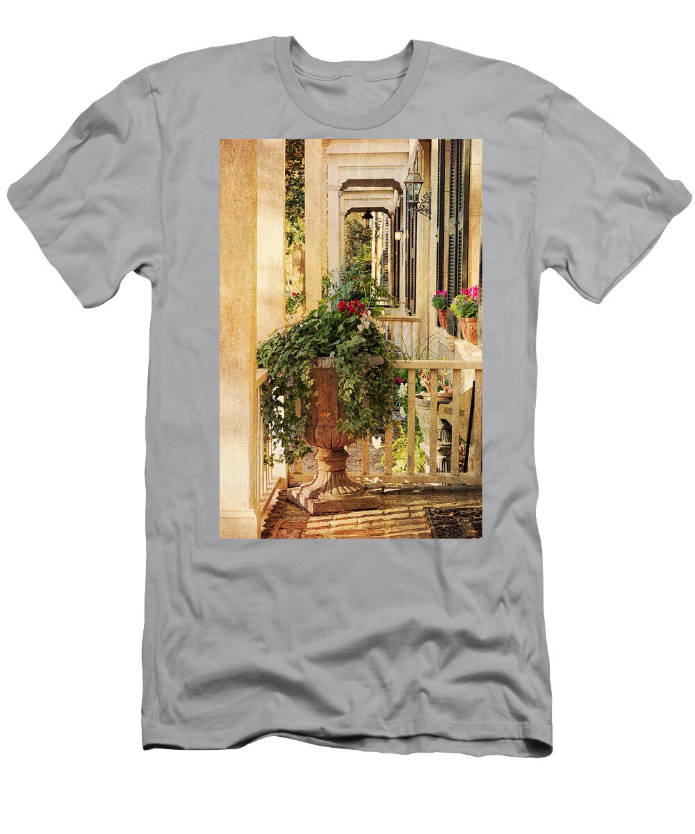 House T-Shirt featuring the photograph Savannah Porch by Kim Hojnacki