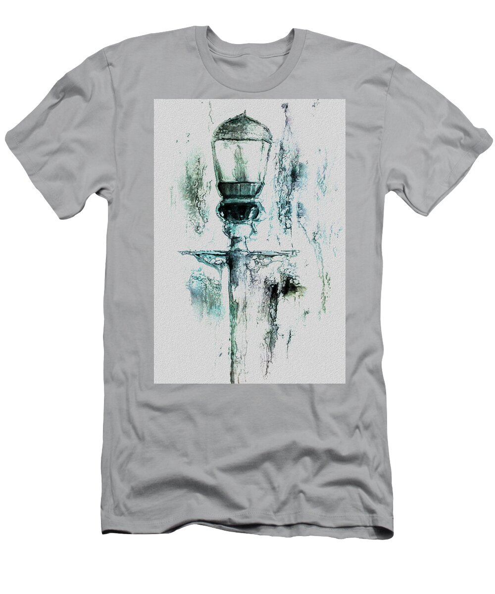 Savannah T-Shirt featuring the digital art Savannah Street Lamp by Frank Bright