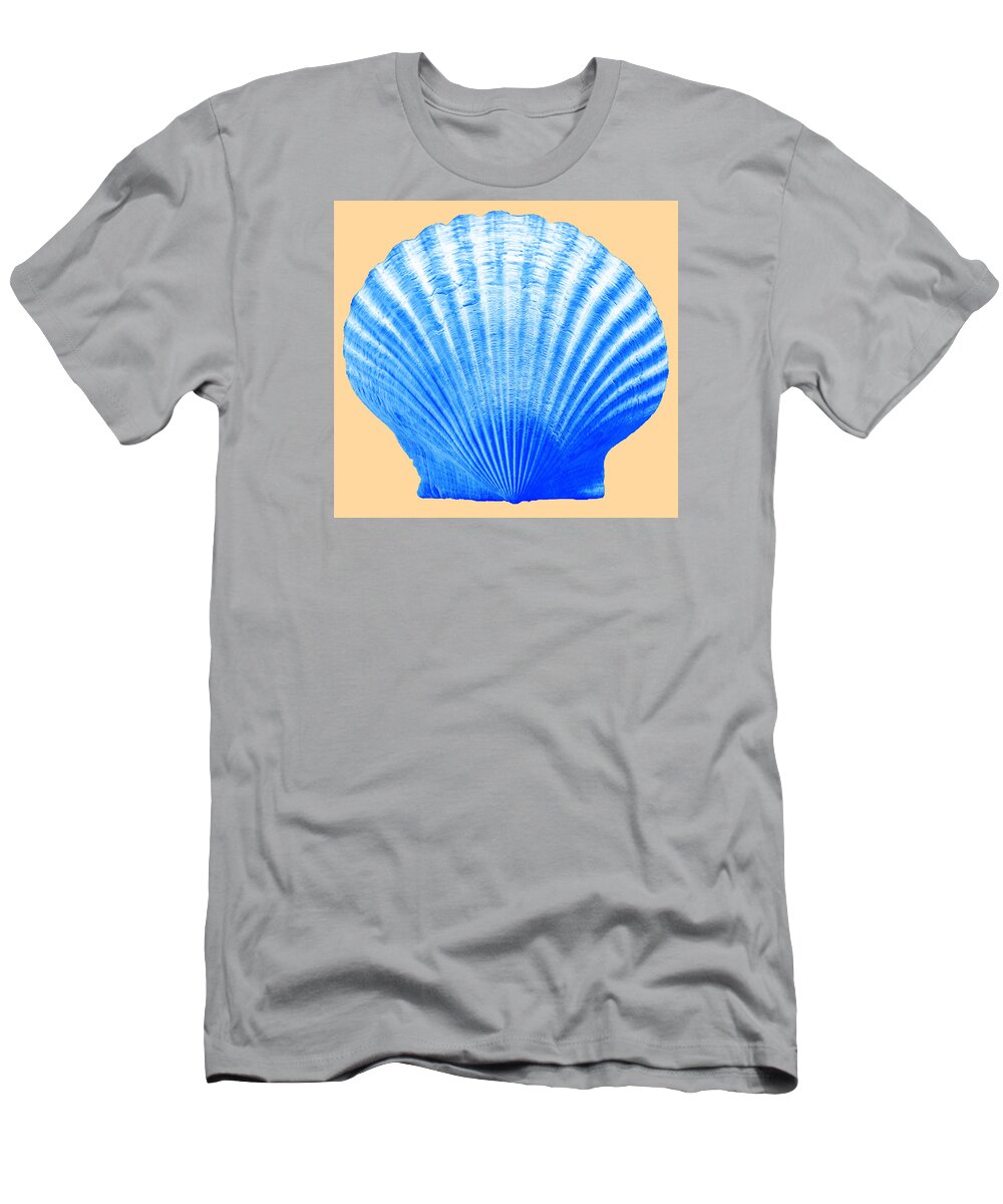 Sea T-Shirt featuring the photograph Sea Shell -Blue on Sand by WAZgriffin Digital