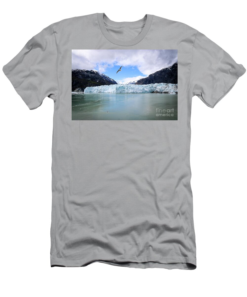 Seabirds T-Shirt featuring the photograph Seabirds above Margerie by Veronica Batterson