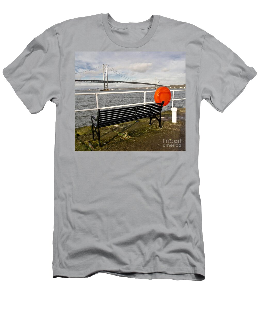Bench T-Shirt featuring the photograph Seaside Bench by Elena Perelman