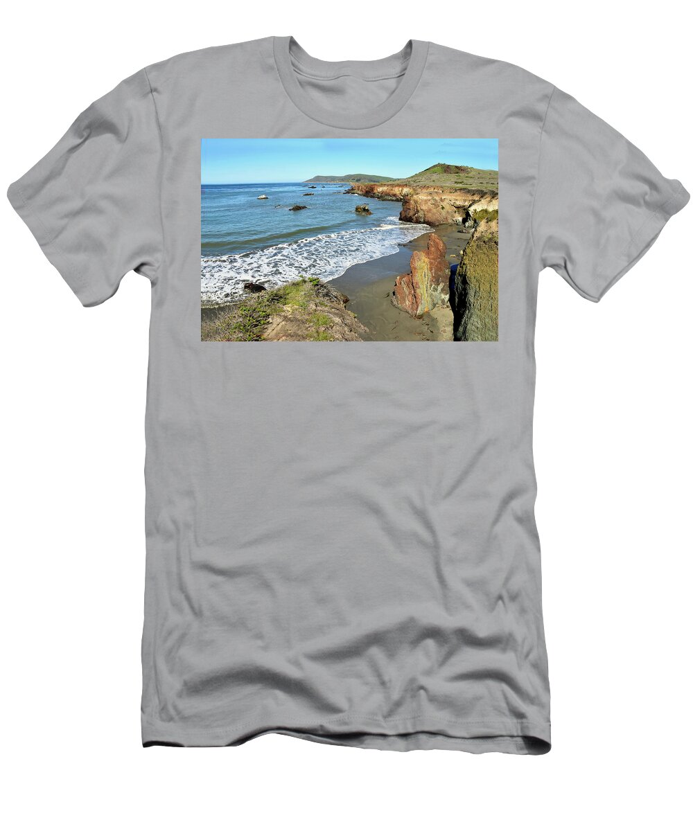 Secluded Beach Big Sur California T-Shirt featuring the photograph Secluded Beach Big Sur California by Floyd Snyder