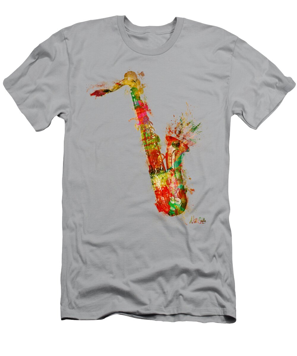 Saxophone T-Shirt featuring the digital art Sexy Saxaphone by Nikki Smith
