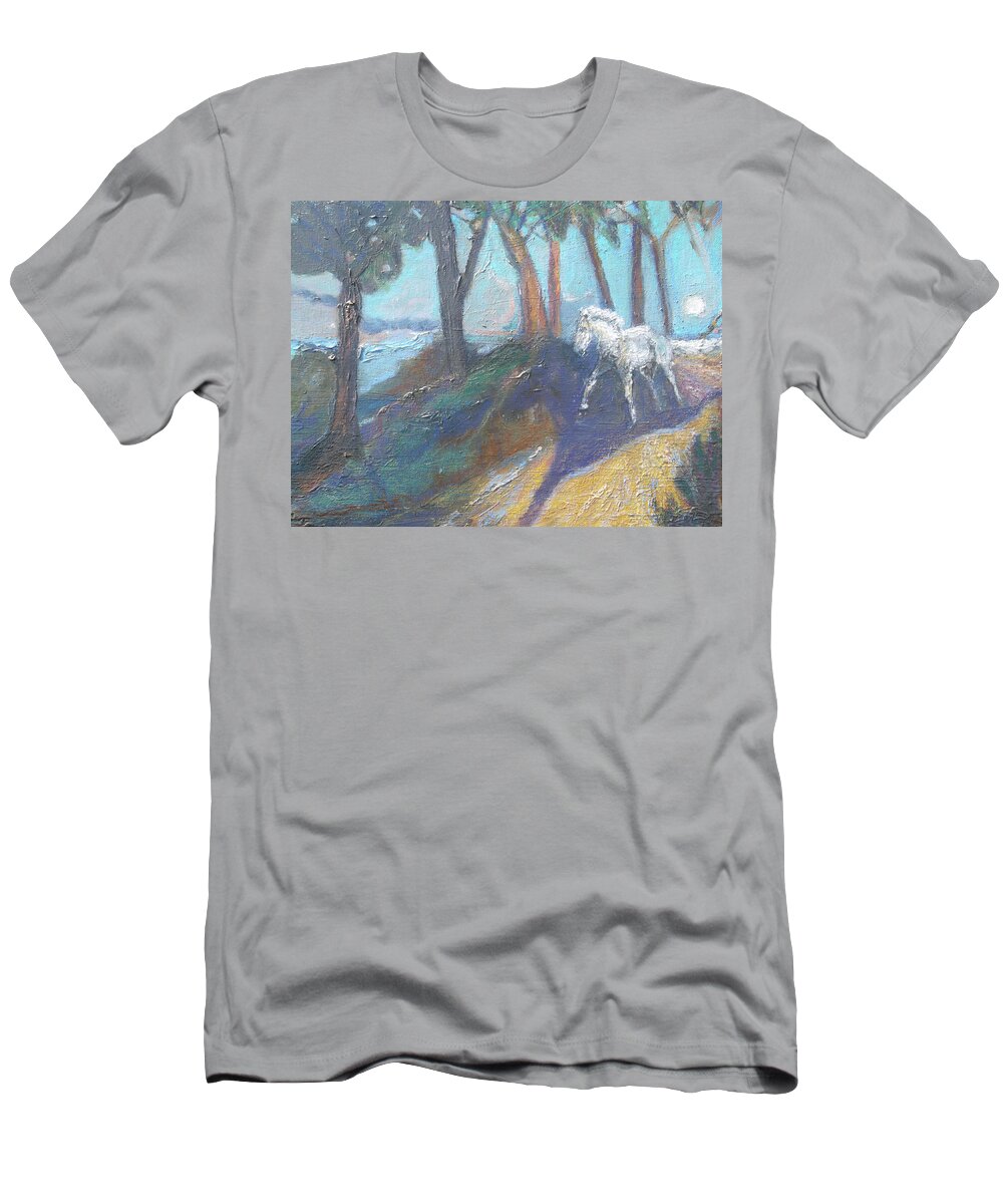 Horse T-Shirt featuring the painting Shadow Runner by Susan Esbensen