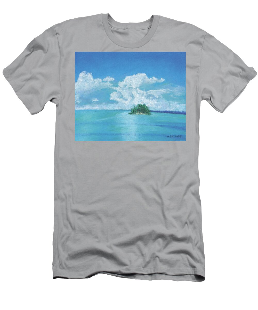 Bimini T-Shirt featuring the pastel Shimmering by Anne Katzeff