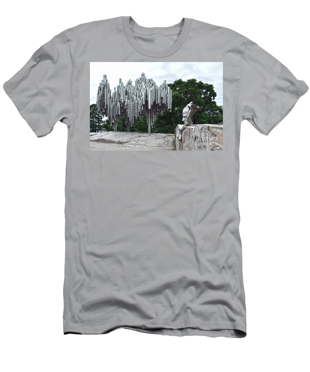 Jean Sibelius T-Shirt featuring the photograph Sibelius Monument by Catherine Sherman