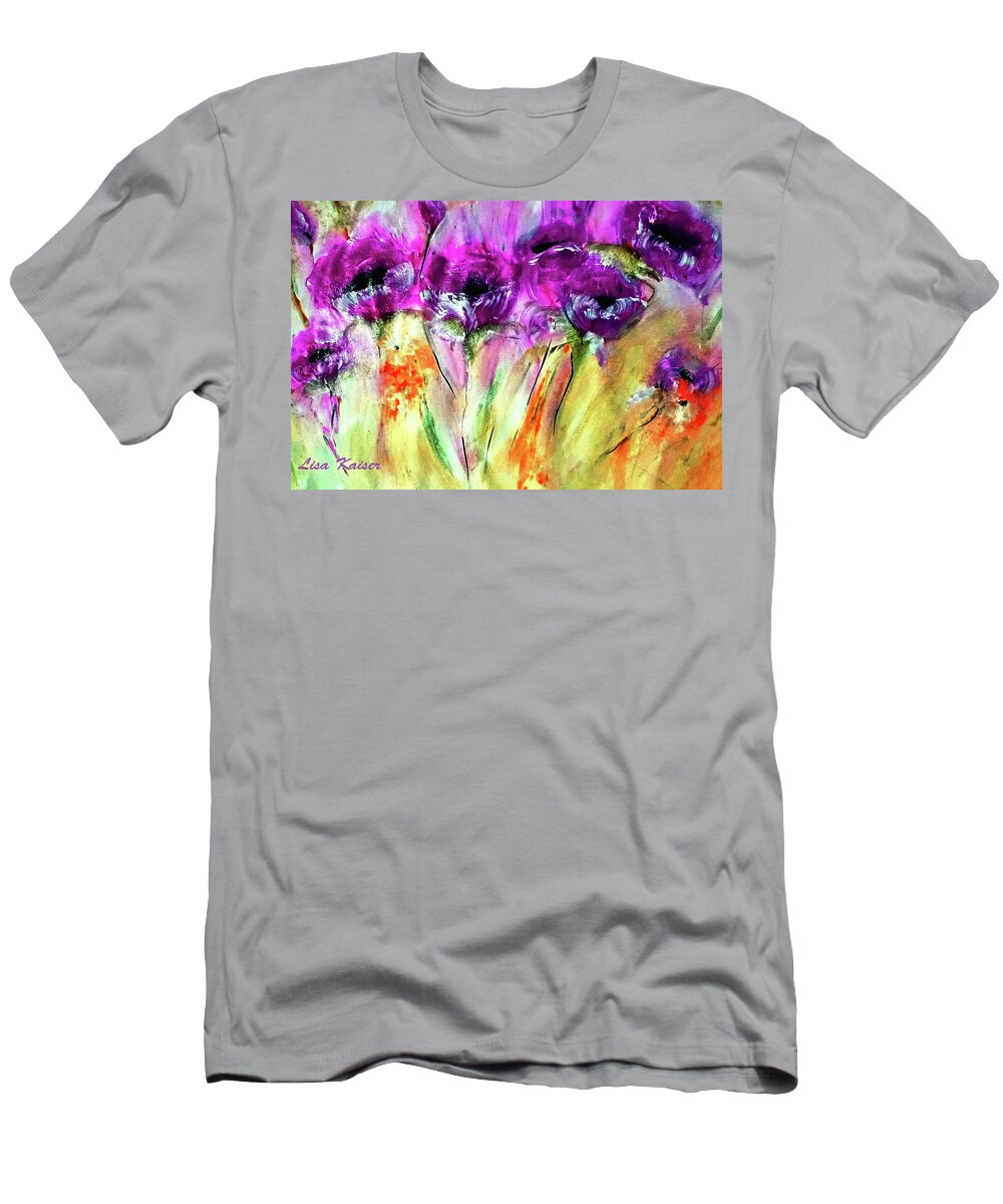 Silken T-Shirt featuring the painting Silken Sky by Lisa Kaiser