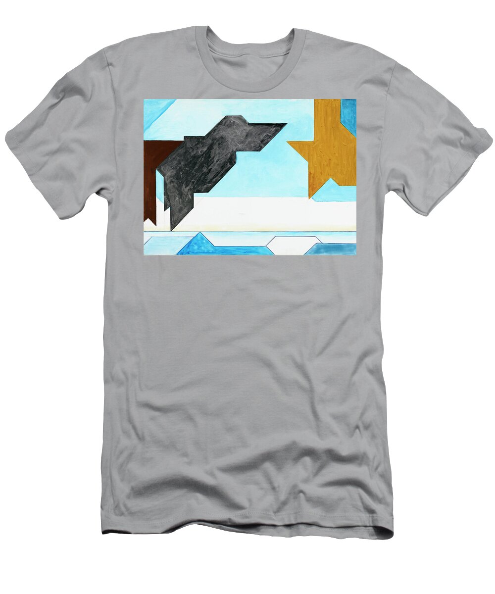 Abstract T-Shirt featuring the painting Sinfonia del cielo e del mare - Part 3 by Willy Wiedmann