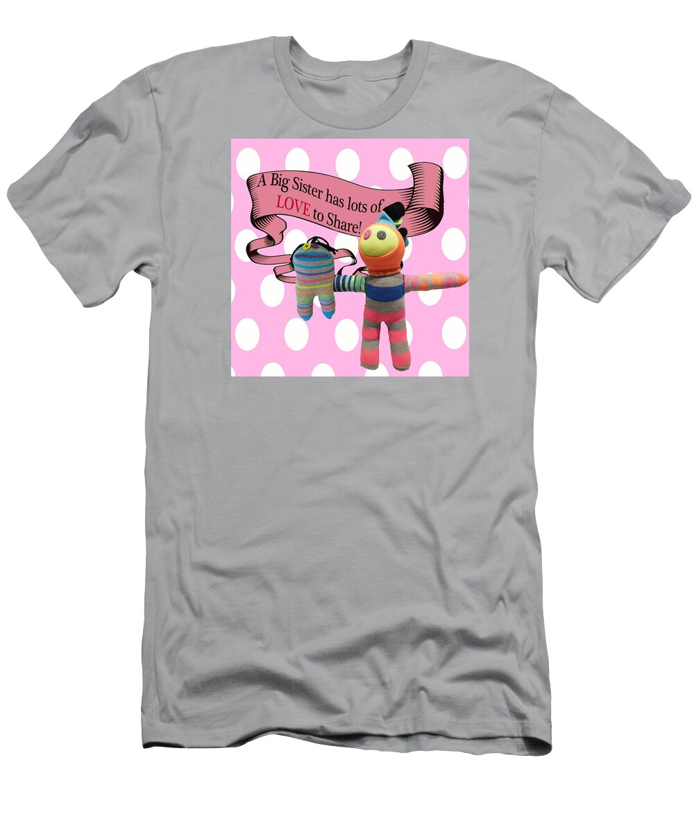 Sister T-Shirt featuring the mixed media Sister Love by Ellen Silberlicht