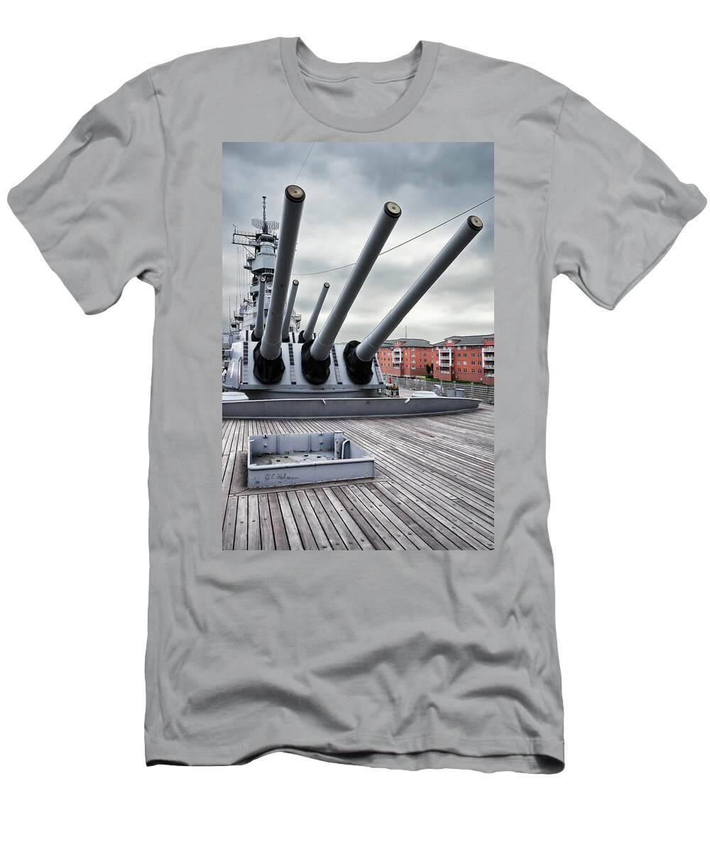 Uss Wisconsin T-Shirt featuring the photograph Six Pack of Sixteens by Christopher Holmes