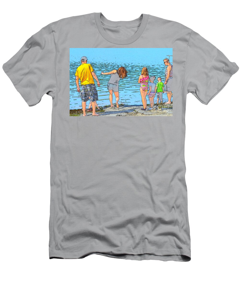 Stone T-Shirt featuring the photograph Skipping Stones by Jim Cook