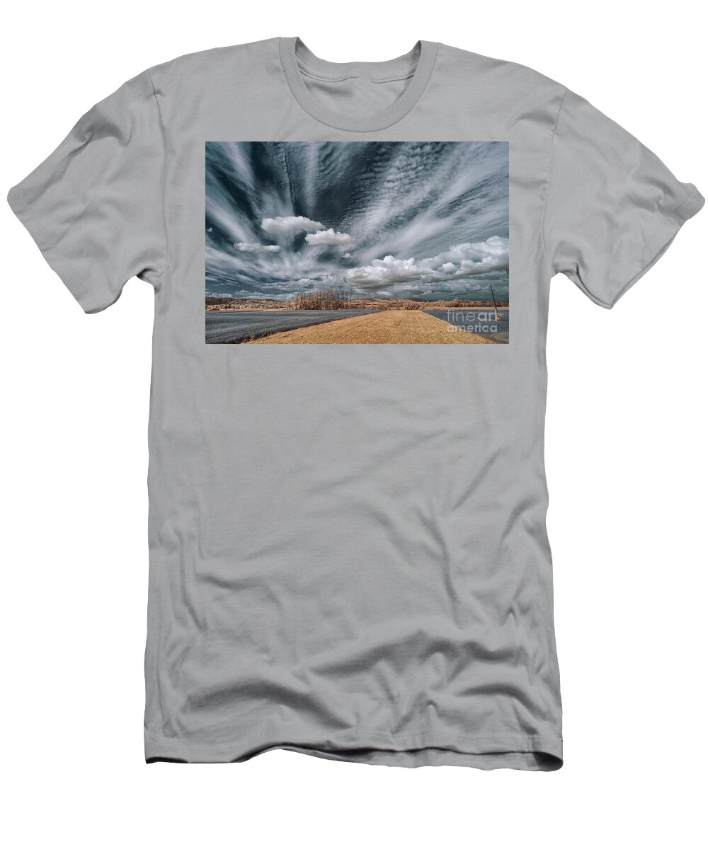 Big Sky T-Shirt featuring the photograph Sky Over Vihre by Norman Gabitzsch