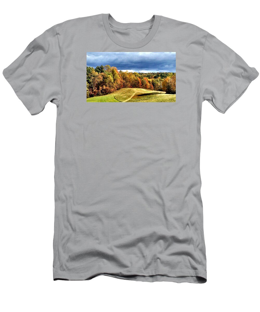 Fall Colors T-Shirt featuring the photograph Sledding Hills in the Fall by Brad Nellis