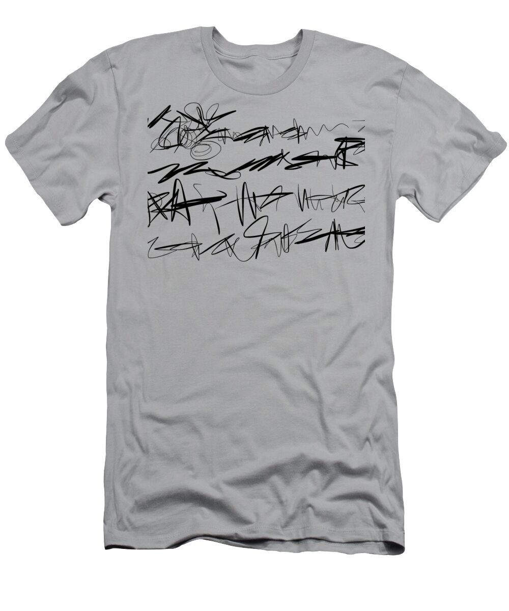 Writing Pattern T-Shirt featuring the painting Sloppy Writing by Go Van Kampen