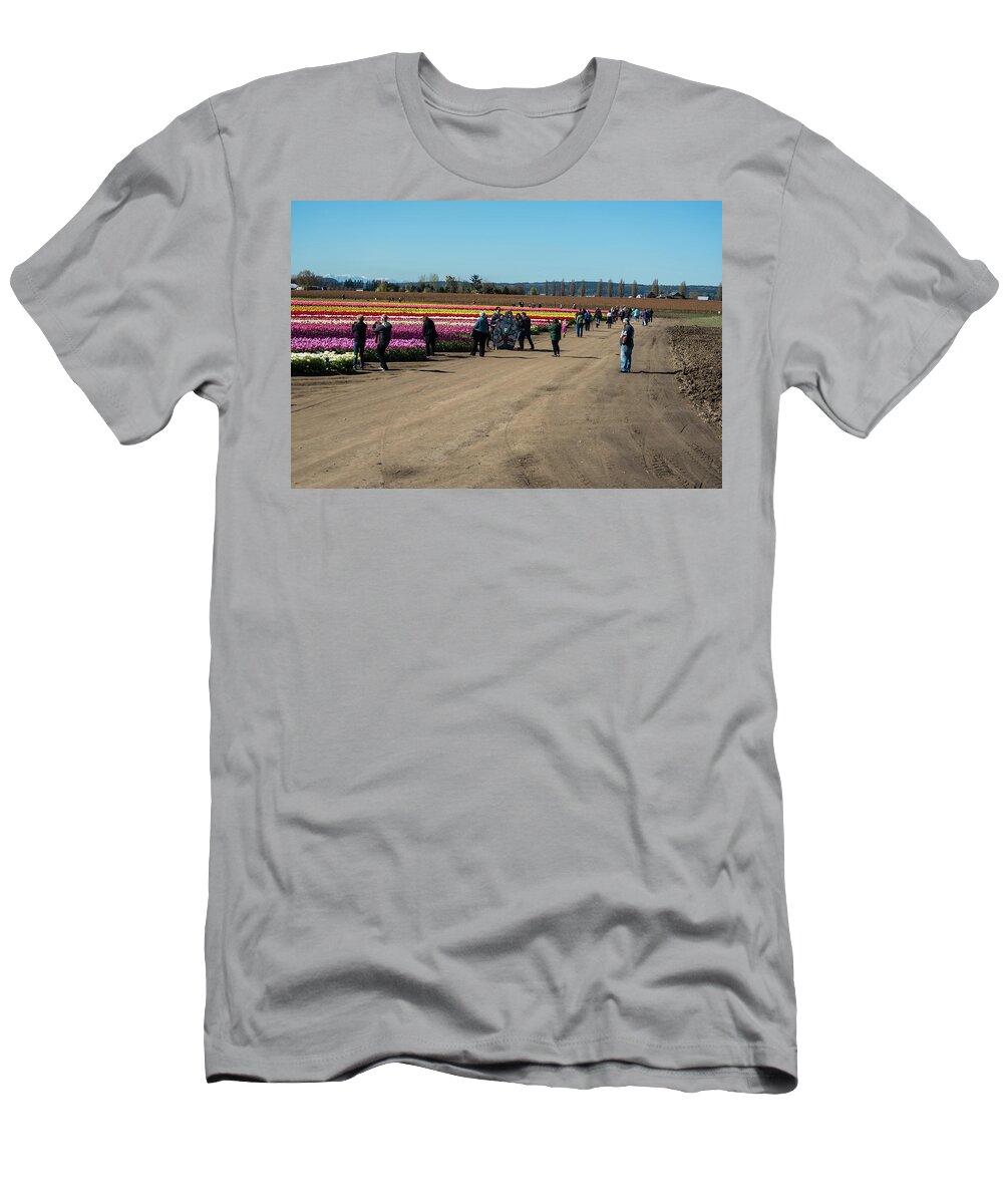Tulips T-Shirt featuring the photograph Smile and Say Tulips by Tom Cochran