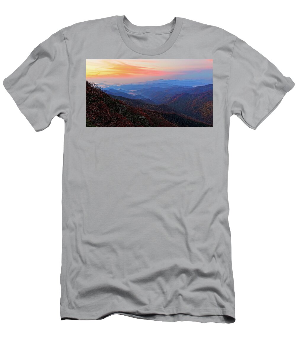 Dawn T-Shirt featuring the photograph Dawn From Standing Indian Mountain by Daniel Reed