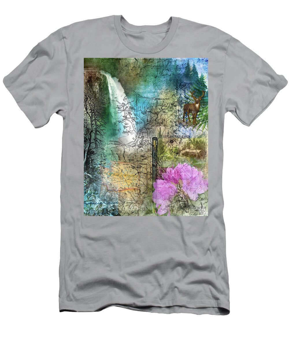 Snoqualmie T-Shirt featuring the digital art Snoqualmie by Linda Carruth
