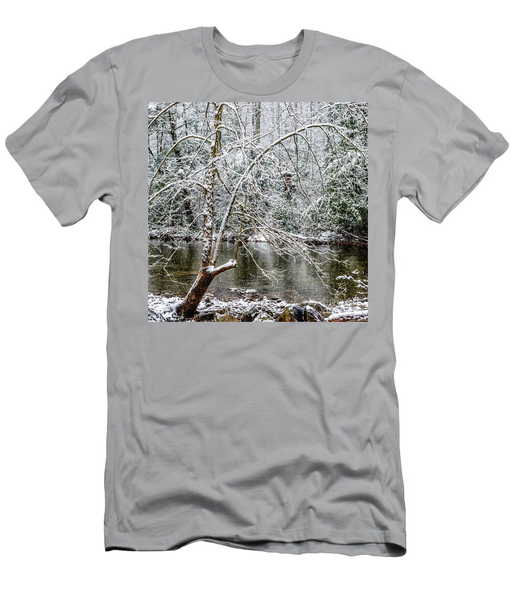 Cranberry River T-Shirt featuring the photograph Snow Cranberry River by Thomas R Fletcher