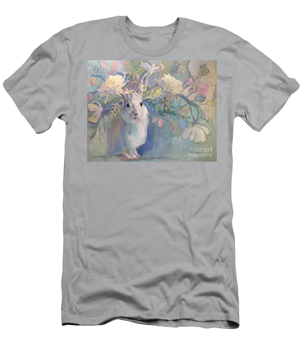 Hare T-Shirt featuring the painting Snowshoe by Kimberly Santini