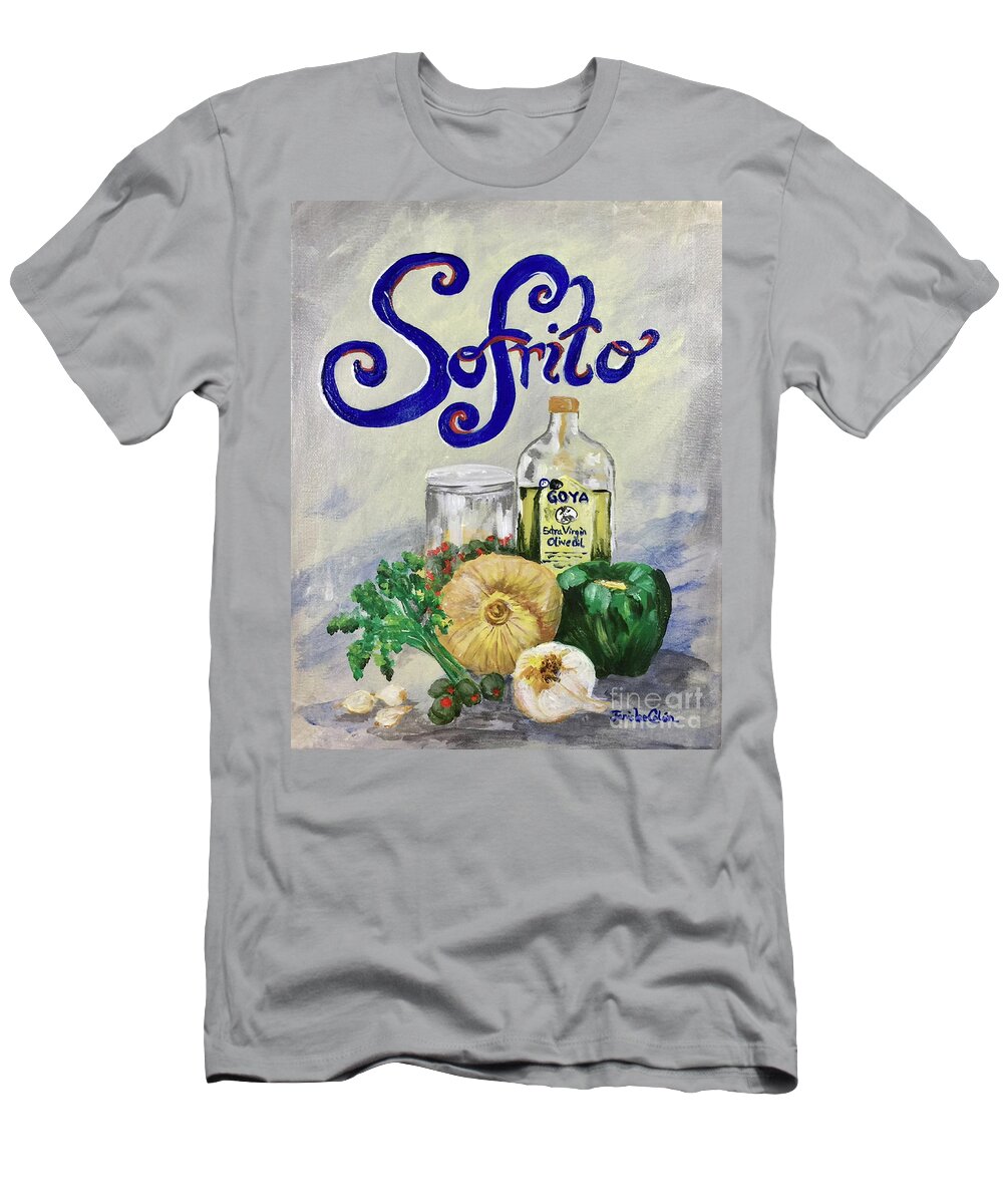 Cuban Cooking T-Shirt featuring the painting Sofrito by Janis Lee Colon