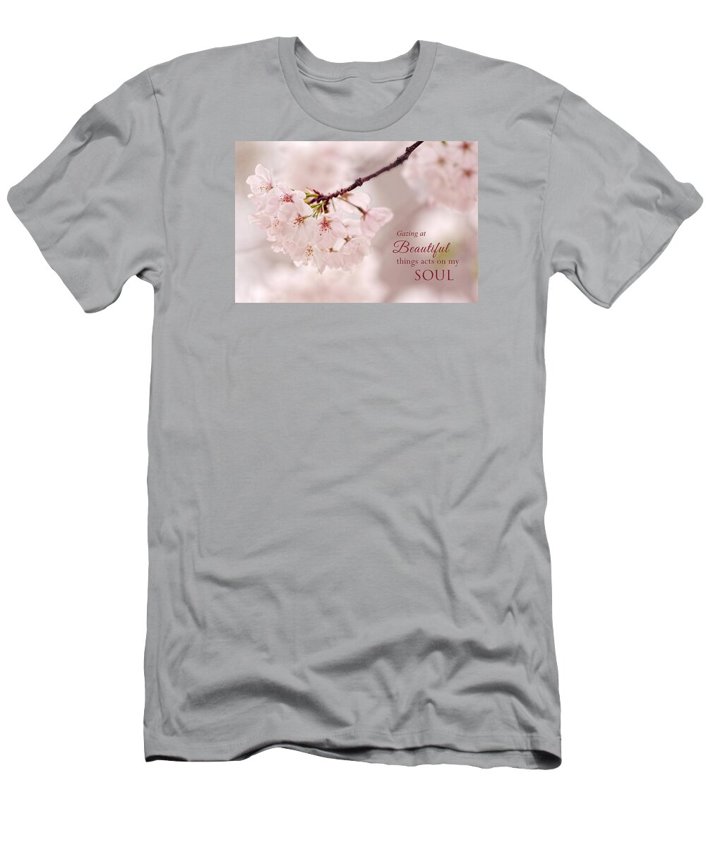 Flower Photography T-Shirt featuring the photograph Soft Medley With Message by Mary Buck