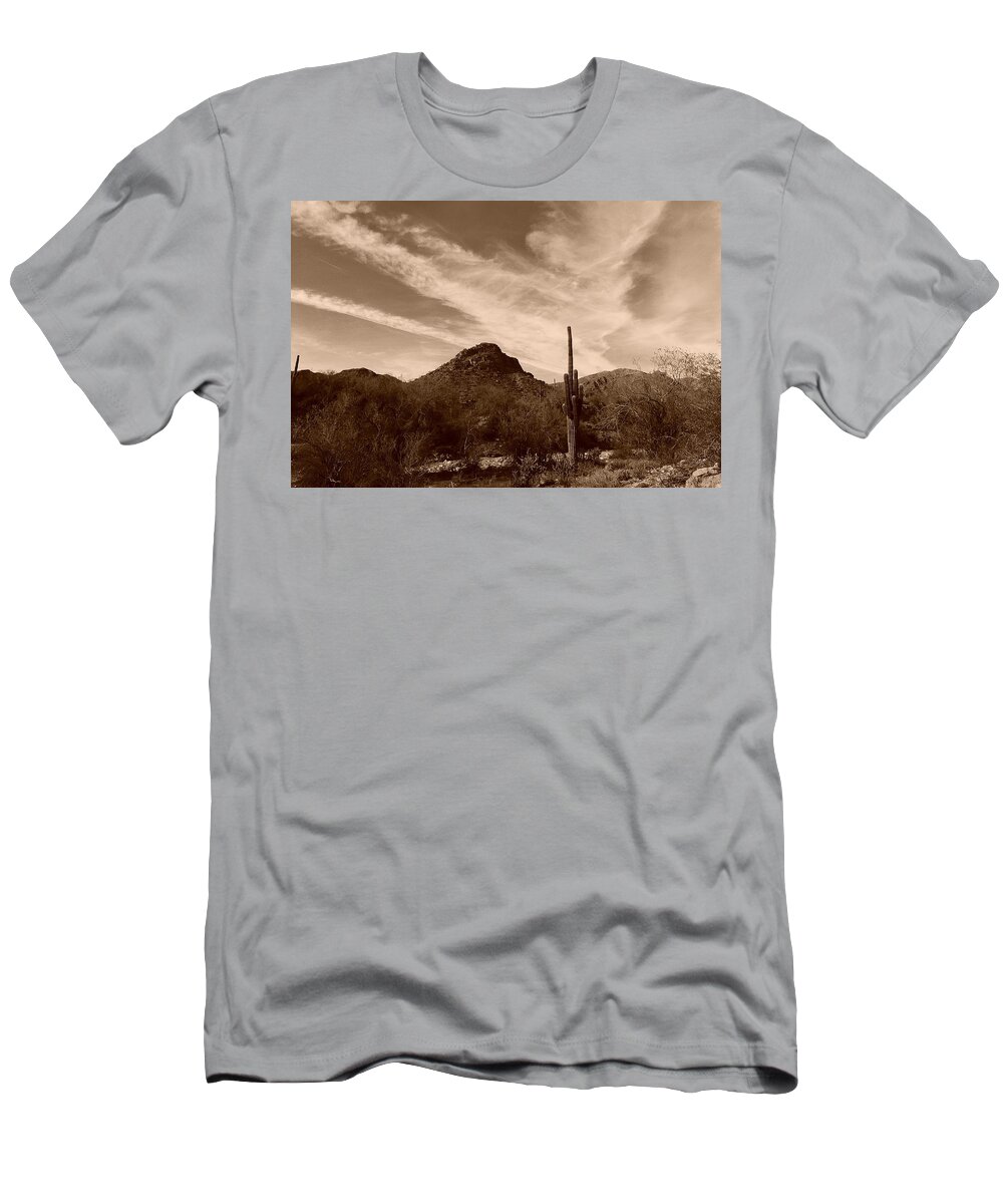 Sonoran Desert Sky T-Shirt featuring the painting Sonoran Desert Sky by Bill Tomsa