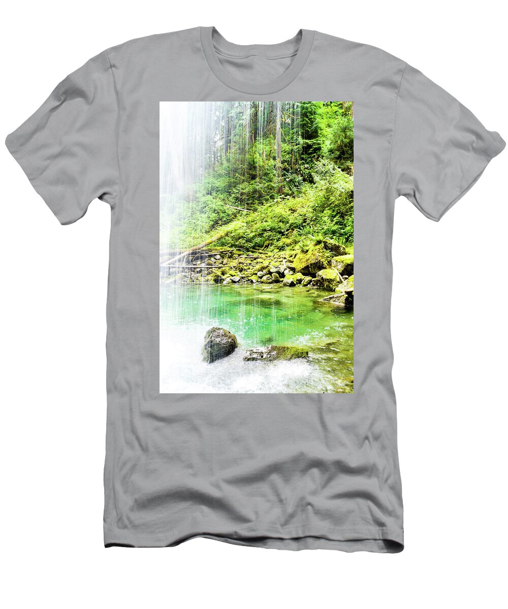 Tim Dussault T-Shirt featuring the photograph Sounds behind the falls by Tim Dussault