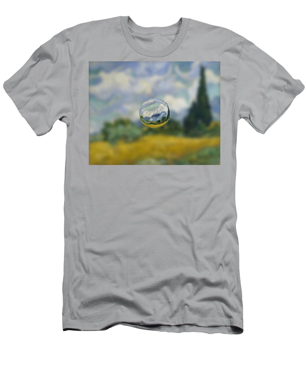 Abstract In The Living Room T-Shirt featuring the digital art Sphere 7 van Gogh by David Bridburg